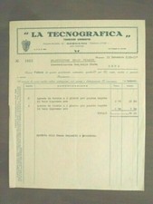 FATTURA COMMERCIALE - " LA TECNOGRAFICA ,,  TAVECCHI UMBERTO BERGAMO - 1930-IX°