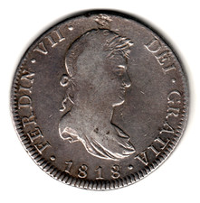 ESPAÑA 8 reales plata 1818