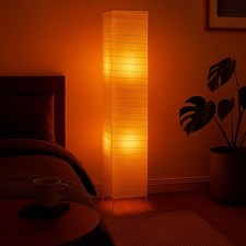 Piantana Lampada di Carta Camera Letto a Luce Indiretta 2 Fiamma