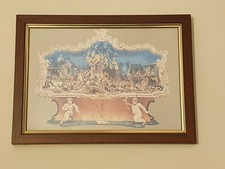 STAMPA PRESEPE NAPOLETANO XVIII SECOLO IN CORNICE CM 27x20 LITOGRAFIA