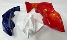 Red Fish Blue Fish Ceramic Koi