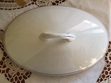 1930 Antico Coperchio Zuppiera Richard Ginori Filo Platino Blu Rosso Art Decò