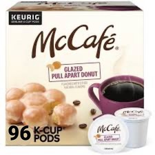 McCafe Glazed Pull Apart Donut Coffee, Keurig K-Cup Pods, Light Roast, 96 Count