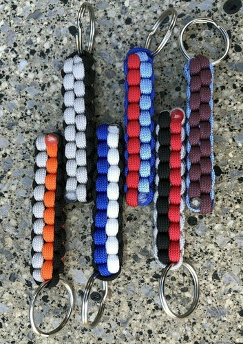 Car colours paracord keyring - car,