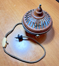 Lampada elettrica da tavolo in rame vintage