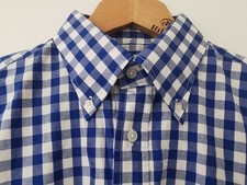 Camicia a quadri Brutus Trimfit blu e bianca nuova con etichette taglia media * NUOVA * MOD * SKA *