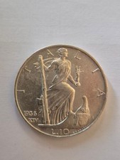 Moneta L.10, 1936, VITTORIO EMANUELE III RE E IMPERATORE, ITALIA