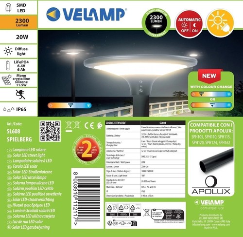 Lampione led solare 2300 - led,