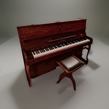 Pianoforte Wilh Steinberg in Legno Pregiato con Sgabello Abbinato