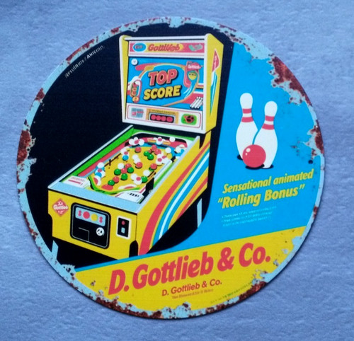 Plaque métal vintage - , flipper