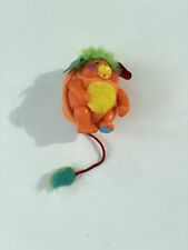 Mini peluche giocattolo morbido vintage 1985 Mattel Pocket Popples arancione "puzzle"
