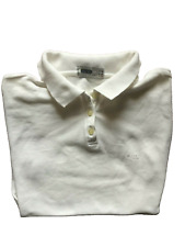 Maglia fila donna tennis smanicato polo gilet shirt jersey size I 40 bianco