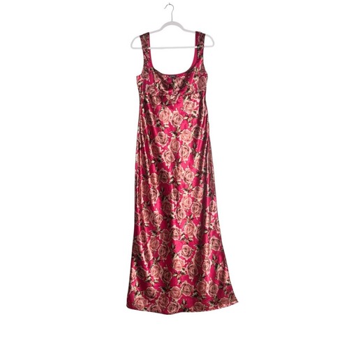 Maxi abito slip raso floreale