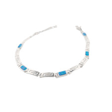 Bracciale in argento opale blu