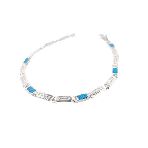 Bracciale argento opale blu - argento,