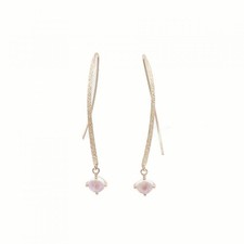 Autentici orecchini al quarzo rutilato K18PG 1,03 CT #260-007-351-2967