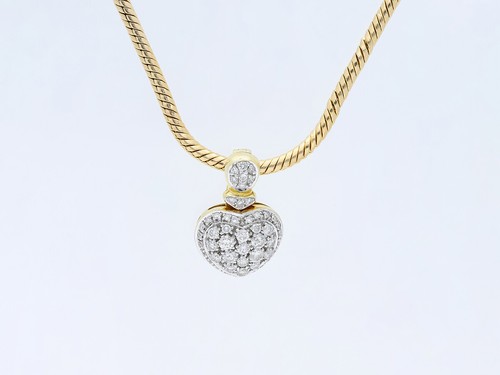 Ciondolo cuore diamanti