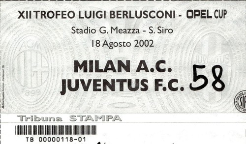 Biglietto stadio trofeo - stadio, luigi