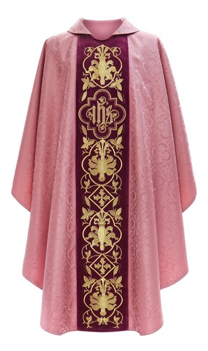 Casula gotica rosa con stola - rosa,
