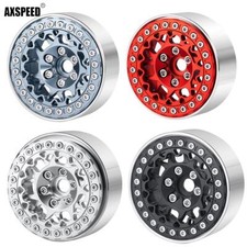 FLYXM 4pz Cerchi Ruota in Metallo con Anello 1,9" Beadlock per 1:10 RC SCX10 TRX4 ecc