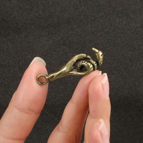 Solid brass eagle claw keyring - claw,