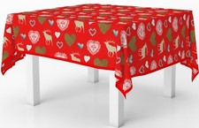 tovaglia art. nobile plastica pvc cerata antimacchia no stiro rosso natale