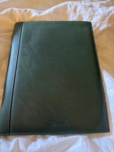 Green leather portfolio - leather,