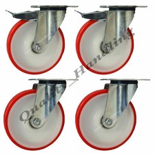 200mm Rotelle Poliuretano Nylon 2 Girevole & - 2 Frenati 300kg,20.3cm - Set Di 4