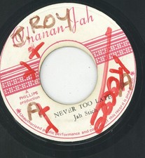 " NEVER TOO LATE." jah stitch