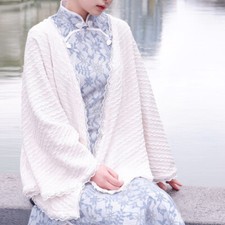 Womens Qipao Ethnic Lace Hood