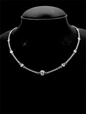 Collana in oro bianco 18kt Donna Diamante taglio Brillante colore H