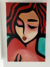 Quadro Dipinto Ritratto Acrilico su tela senza cornice 20x30.