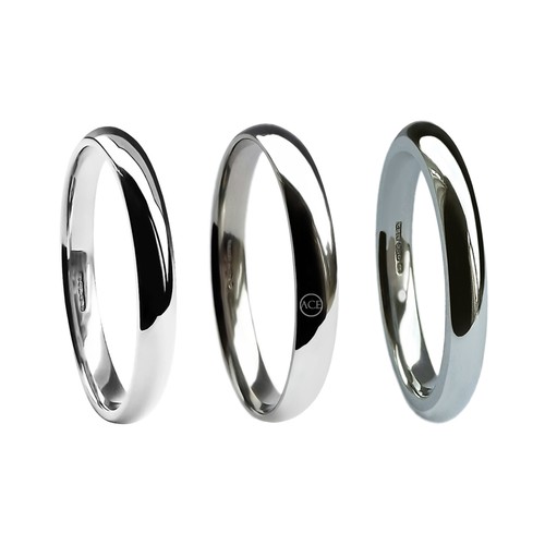 2mm 18ct oro bianco - 18ct,