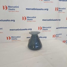 Vaso Vetro Soffiato Murano Oltremare con Bolle Italia XX Secolo Originale