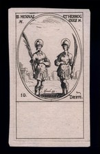 santino incisione 1600 SS.MENA' ED ERMOGENE MM.  j. callot