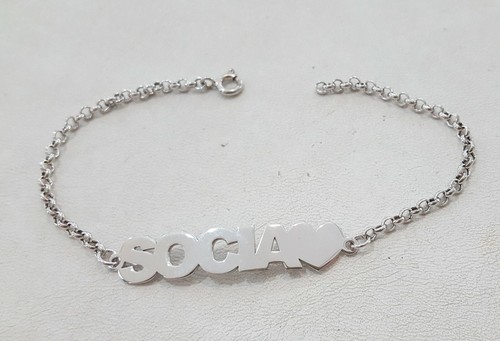 Bracciale con nome argento - nome,