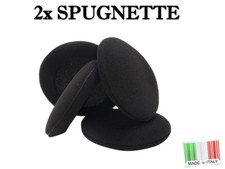 2x SPUGNETTE PER AURICOLARI RICAMBIO SPUGNE COPRI CUFFIE PROTEZIONI NERE 6cm