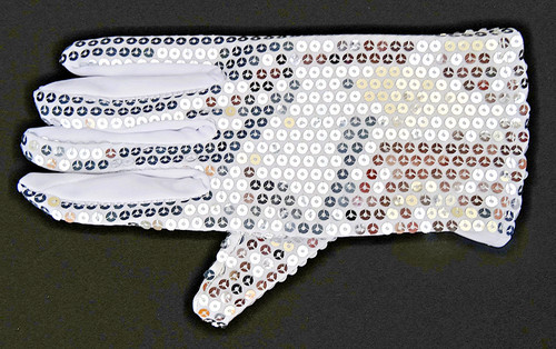 Silver sequined right - right, hand