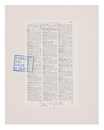Ben vautier collage - collage,, firmato
