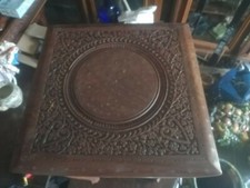 BELLISSIMO TAVOLINO IN LEGNO INTARSIATO E DECORATO