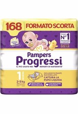 Pampers Progressi Newborn 168 Pannolini Taglia 1 (2-5 kg)