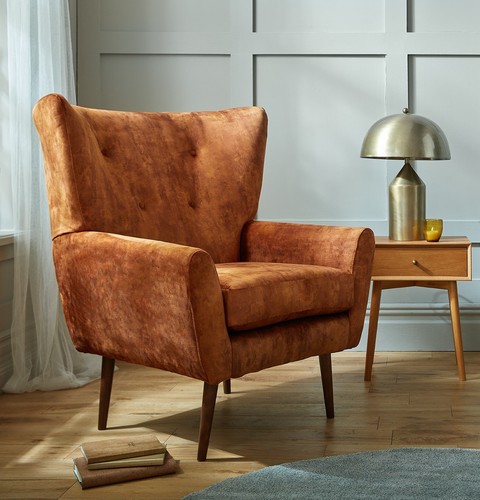 Poltrona moderna rame oro alta - poltrona,