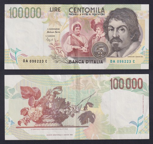 Banconota italia 100000 lire - italia,