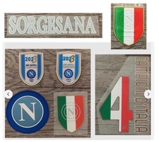 Logo squadra ISocietà Sportiva Calcio Napoli+scudetto+toppa campione SSC 2023