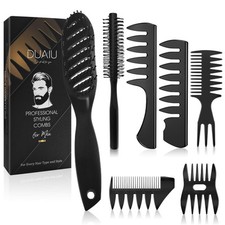 Spazzola Capelli Uomo Styling Set,DUAIU Set Spazzole e Pettini per (A0k)