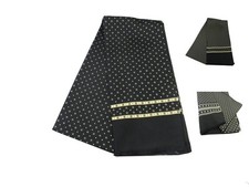 SCIARPA SETA uomo NERA CON DISEGNI bianchi BEIGE GRIGI AZZURRI tubolare ITALY