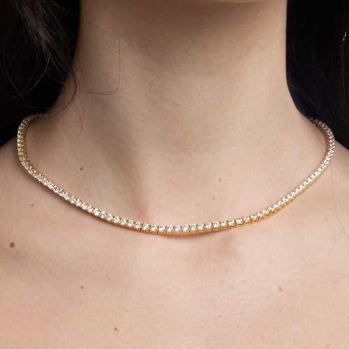 Collana tennis rodiata oro - rodiata,