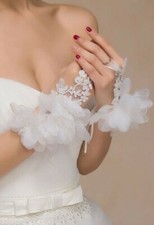 Guanti a Manopola Corti Pizzo