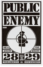 Public Enemy, The Afros 1989 Seattle Portland poster concerto incorniciato