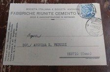 CARTOLINA D'EPOCA BERGAMO PROVINCIA ALZANO SOPRA LOMBARDO FABBRICHE CEMENTO 